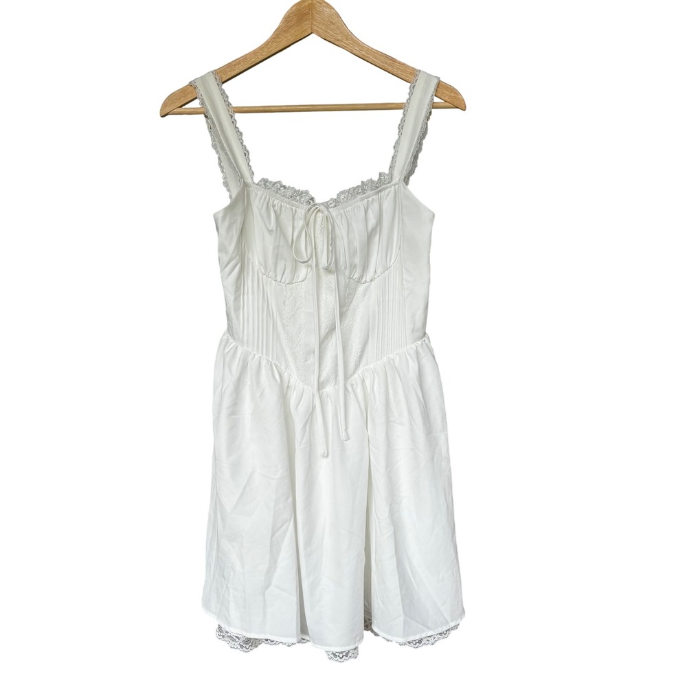 Women's Milkmaid Dress Size XS White Renn Fest Peasant Coquette Festival Fairy